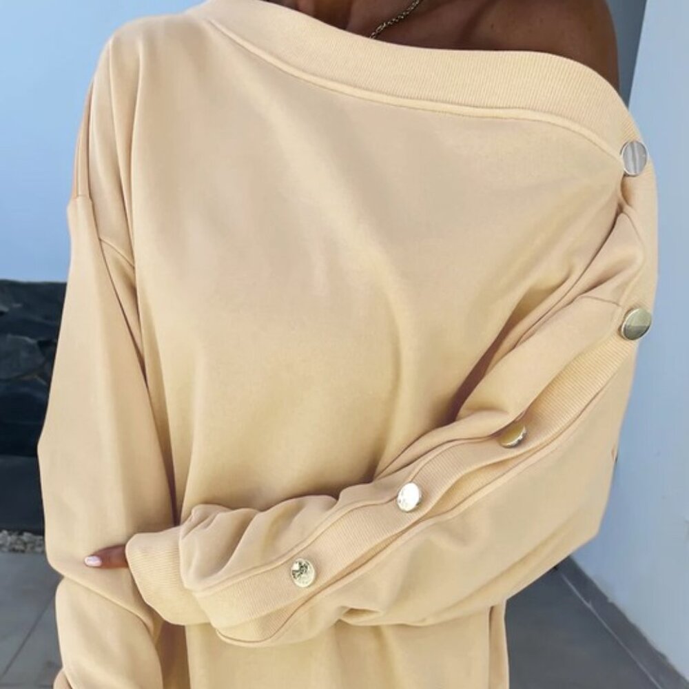 Snap Shoulder Sweatshirt